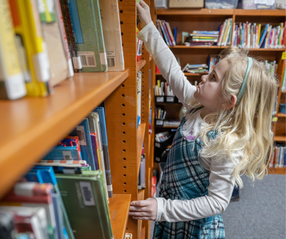 Student in Library